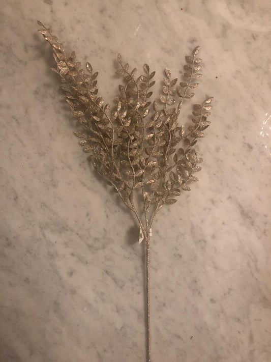 28"sparkling glitter mini ruscus spray"