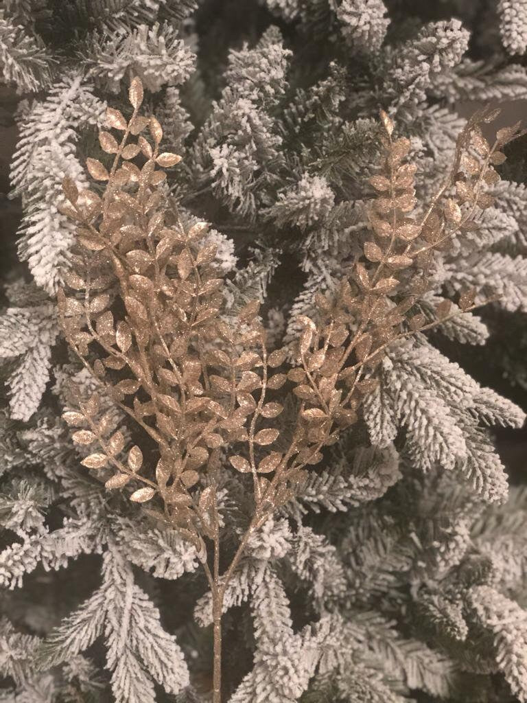 28"sparkling glitter mini ruscus spray"