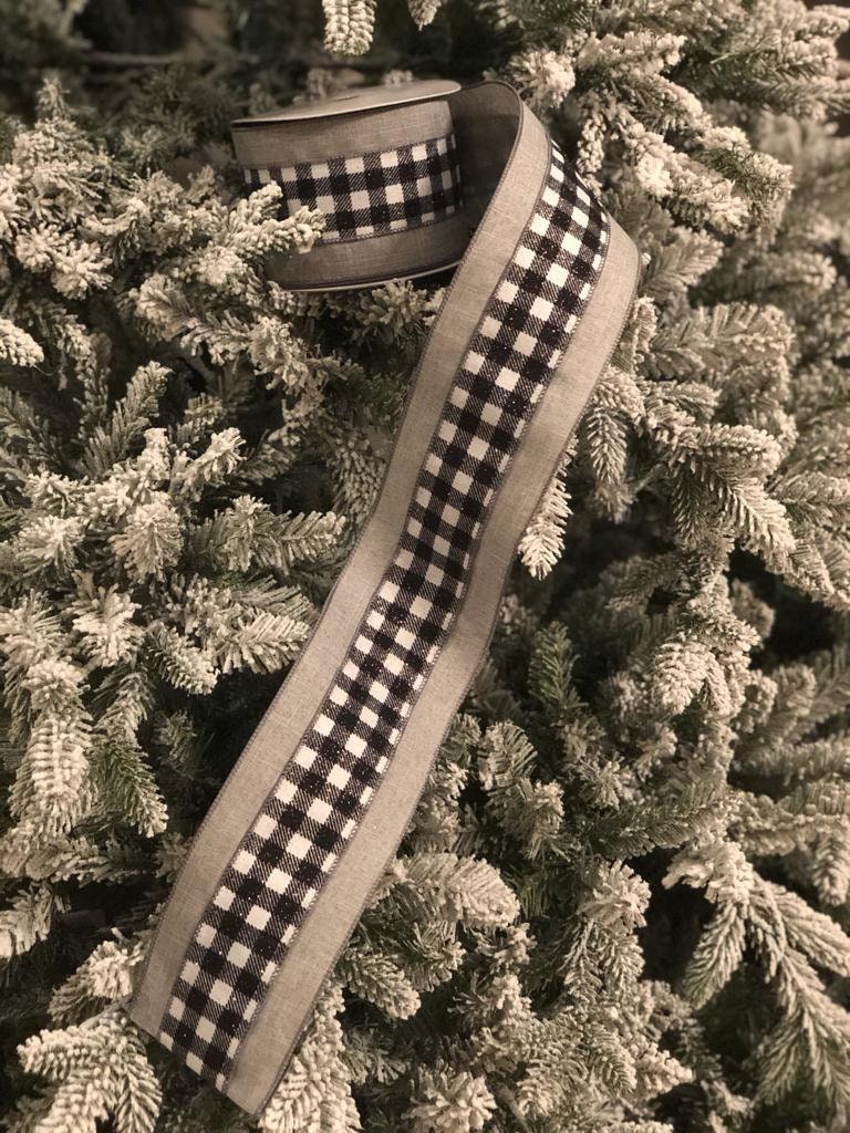 4"x10 yard metallic check solid edge wired*