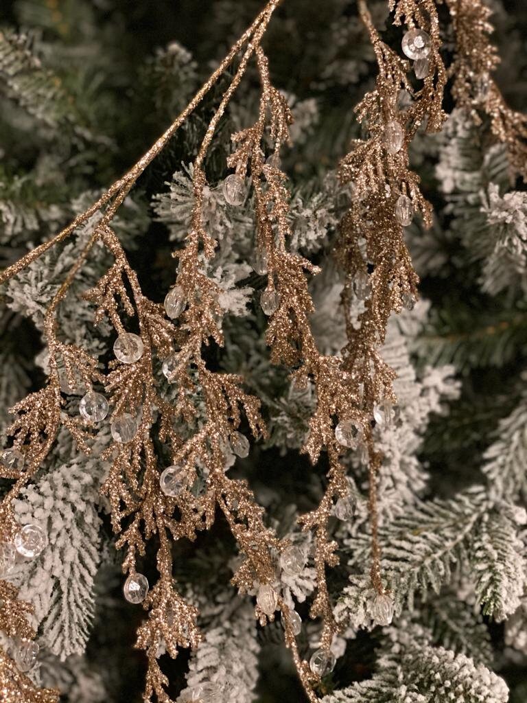 48" glittered ice garland