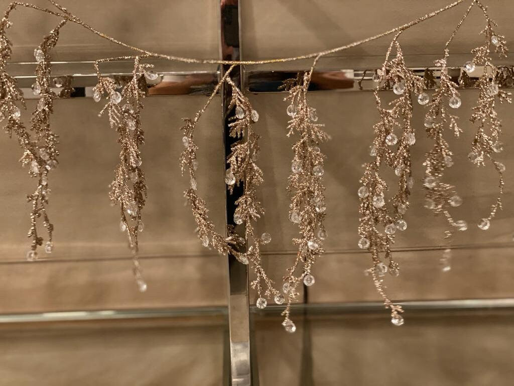 48" glittered ice garland