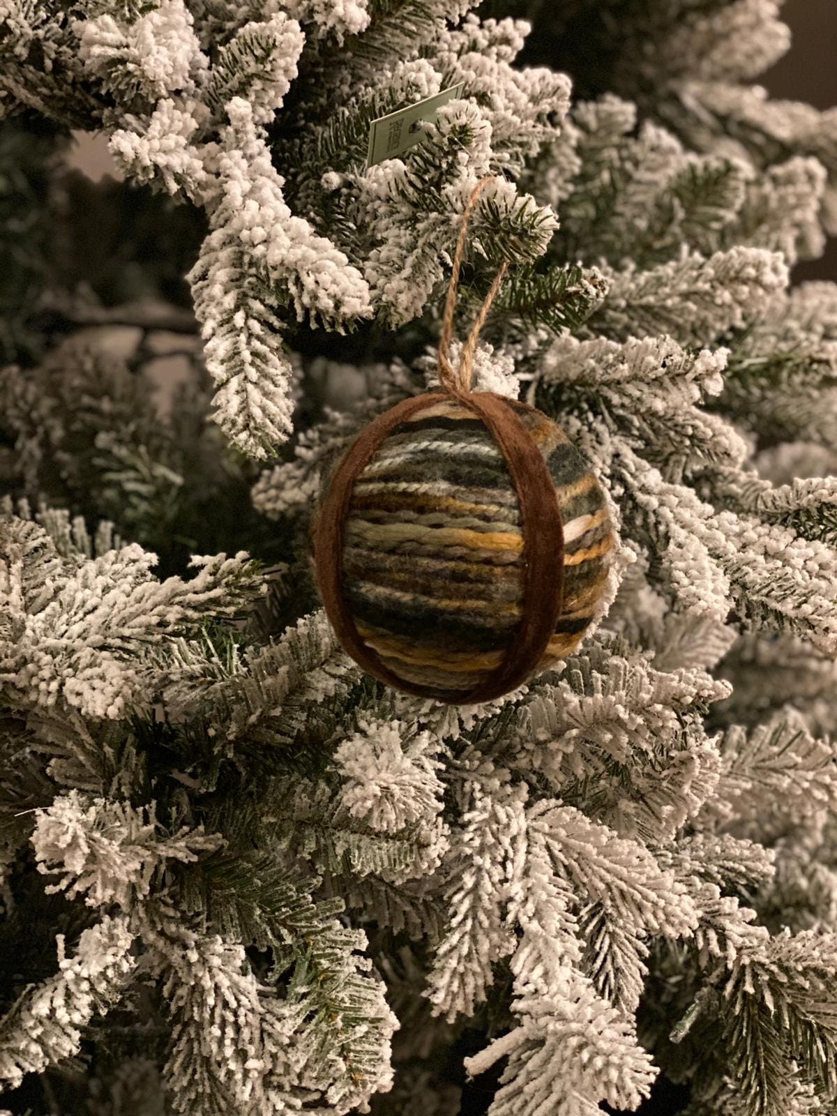 4" wrapped forest trail ball ornament