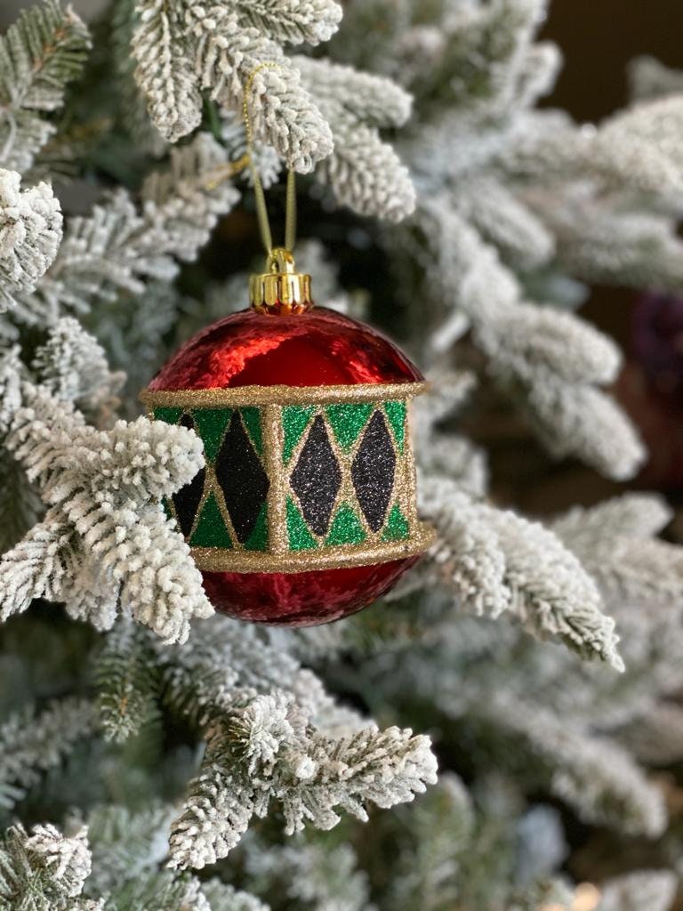 4.7” vp harlequin ball ornament 3 pcs