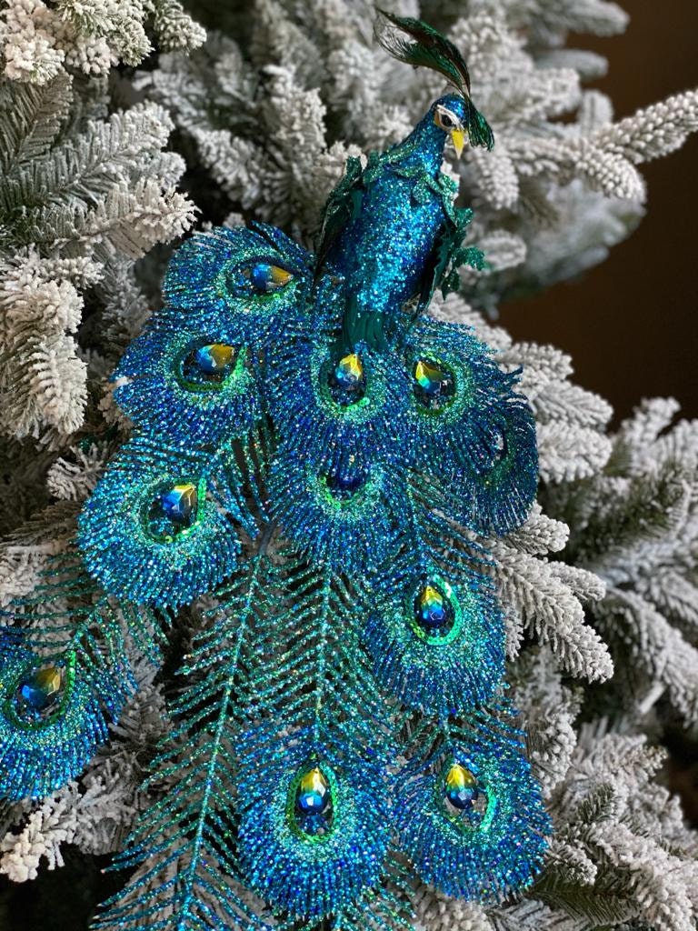 21" glitter sequin jewel peacock