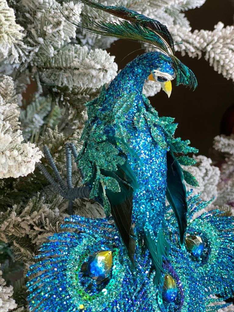 21" glitter sequin jewel peacock