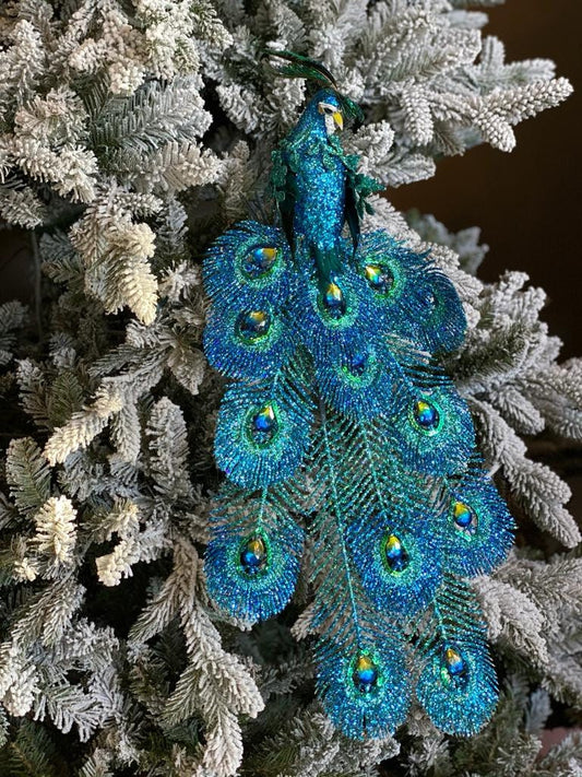 21" glitter sequin jewel peacock