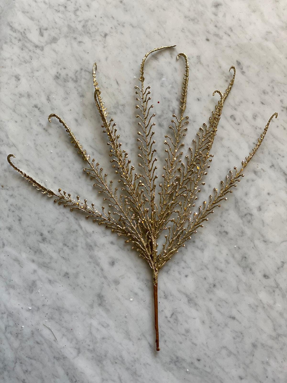 21" glitter /sequin dragon fern bush
