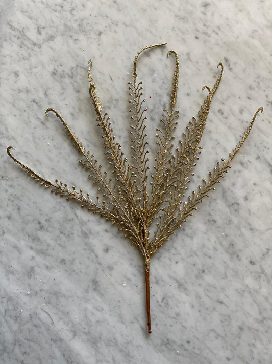21" glitter /sequin dragon fern bush