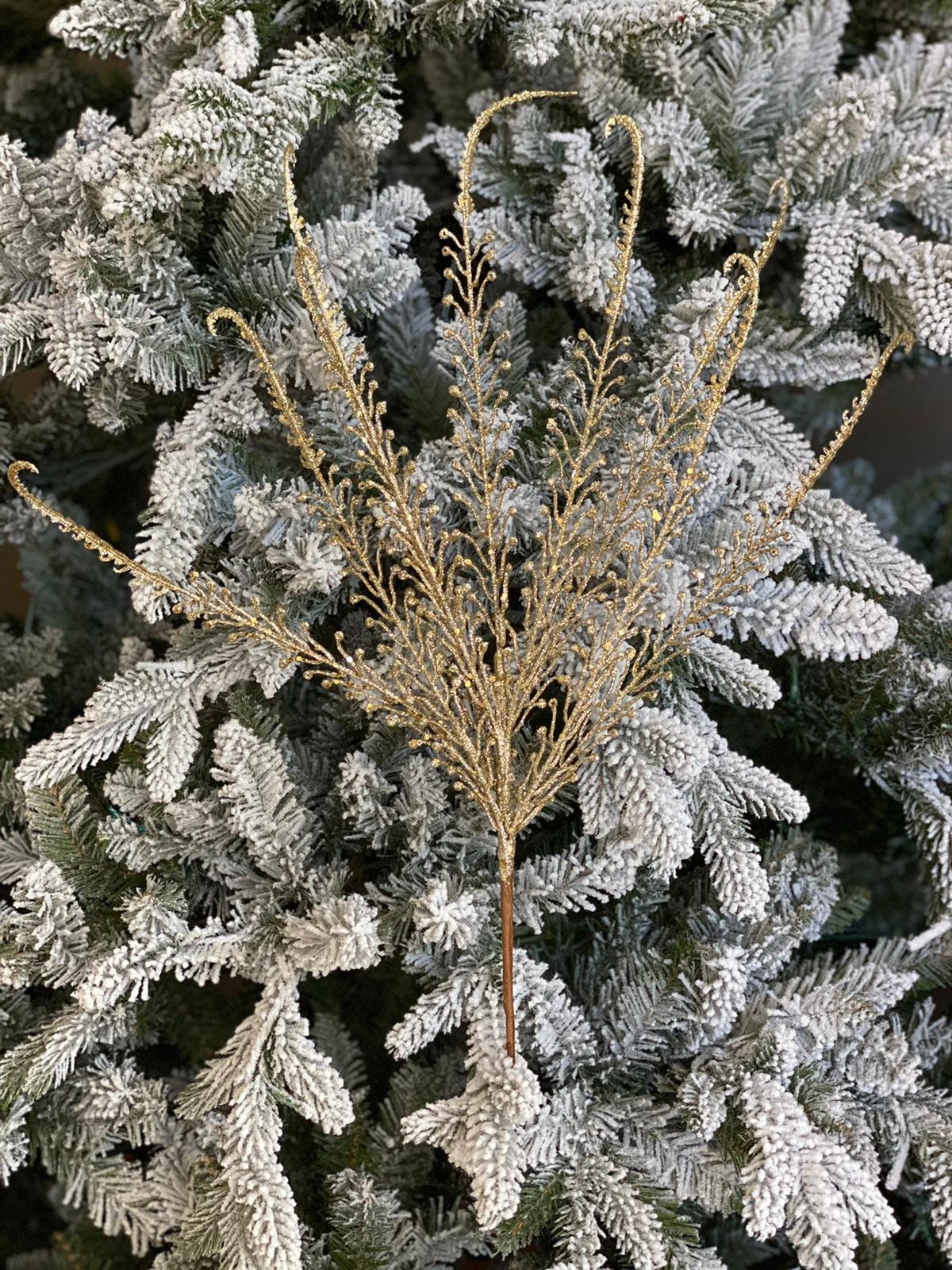 21" glitter /sequin dragon fern bush