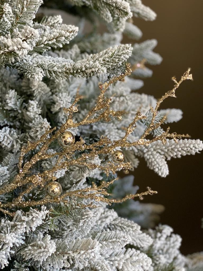 25" glitter twig/sequins/vp ball spray
