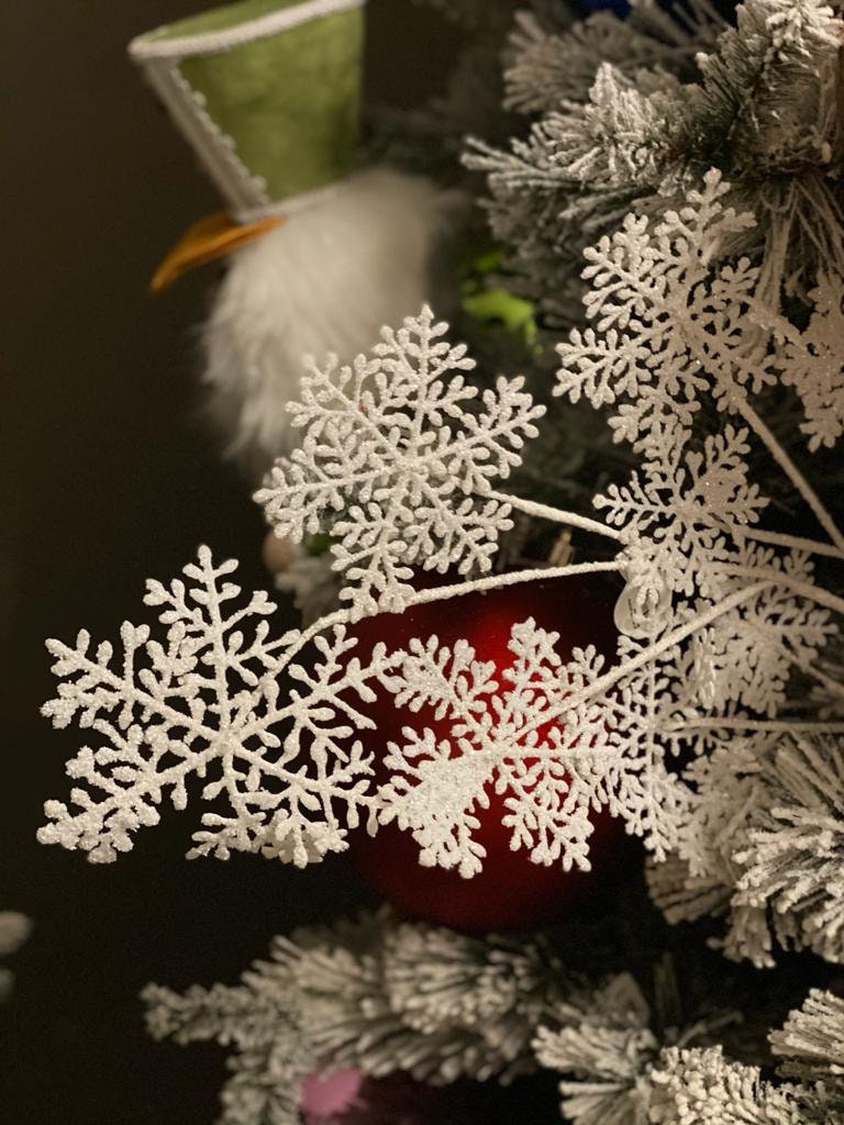 36" frosted snowflake spray