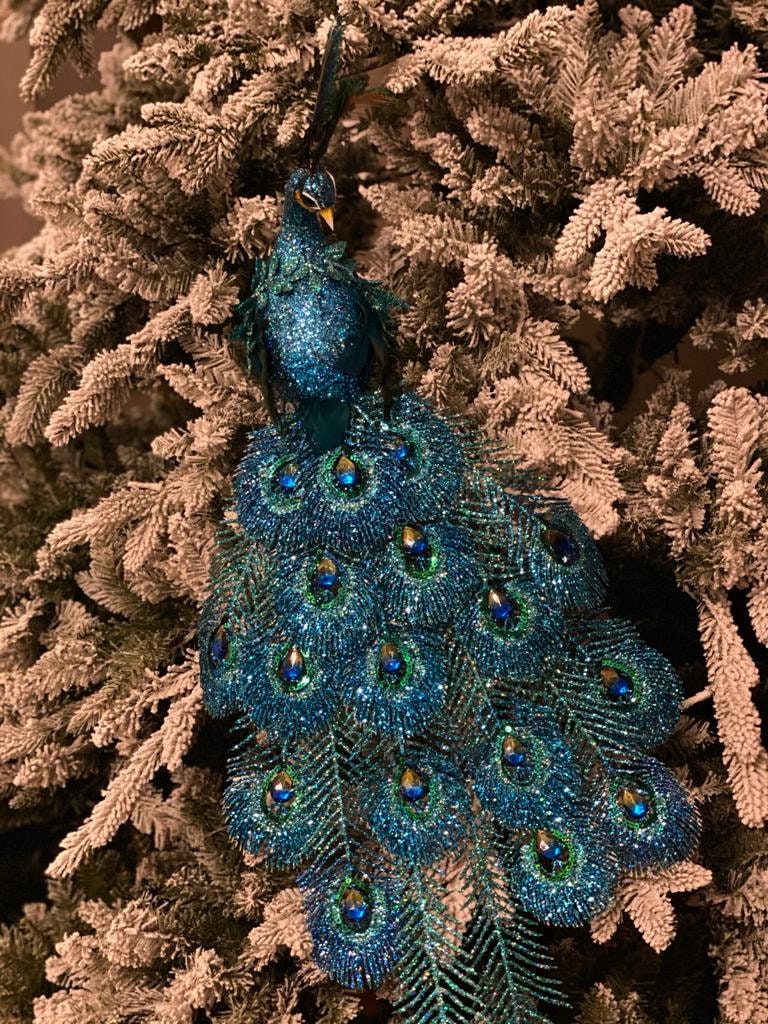 30" glitter sequin jewel peacock