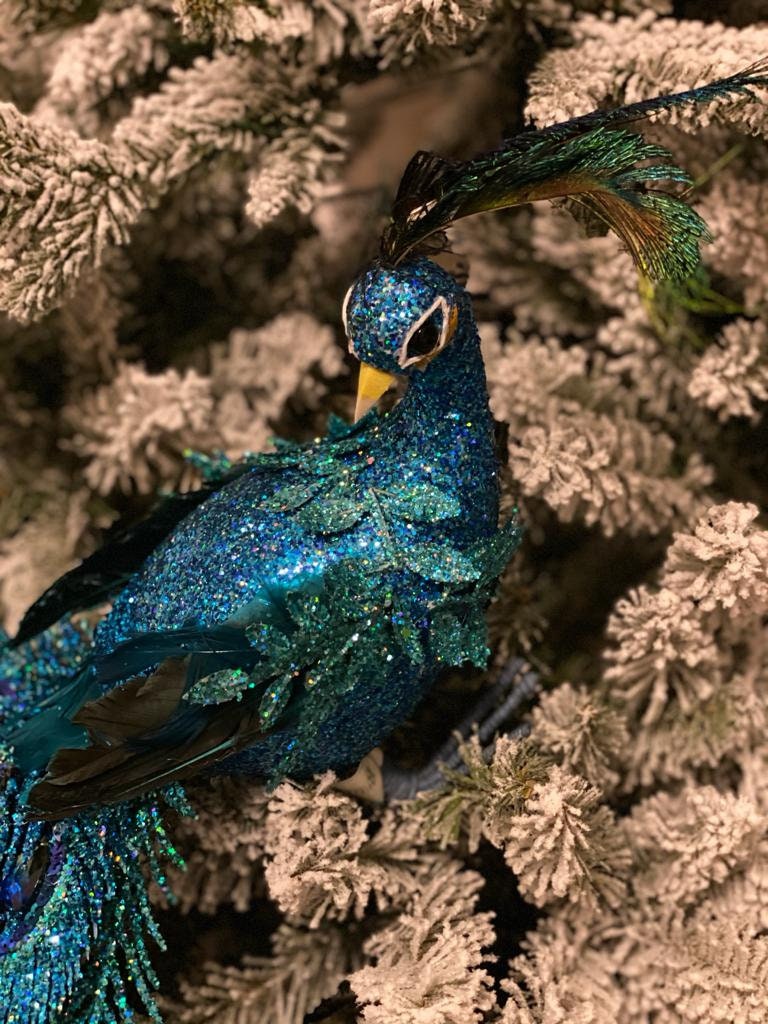 30" glitter sequin jewel peacock