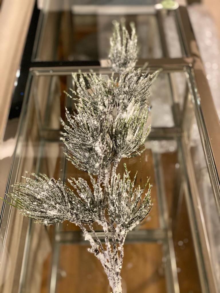 32" frosted cluster pine spray natural frosted