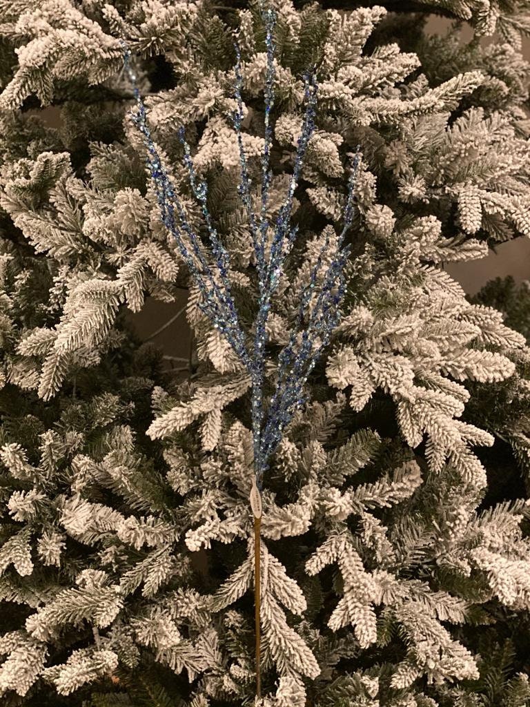 37" sequin gliter ice twig spray