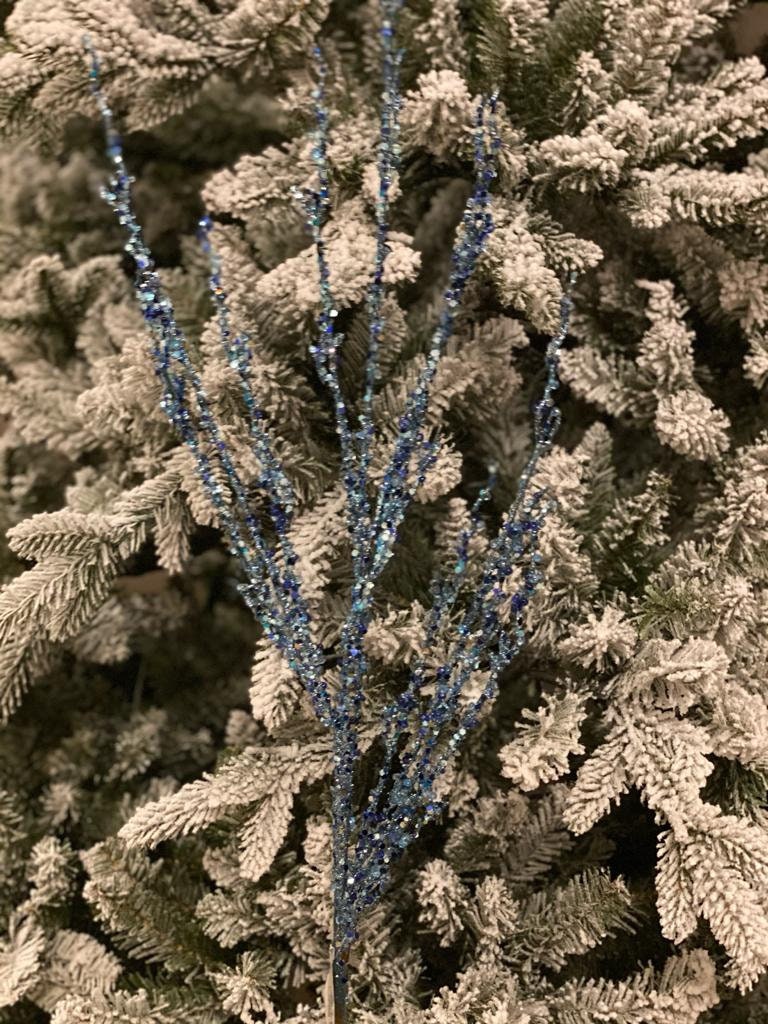 37" sequin gliter ice twig spray