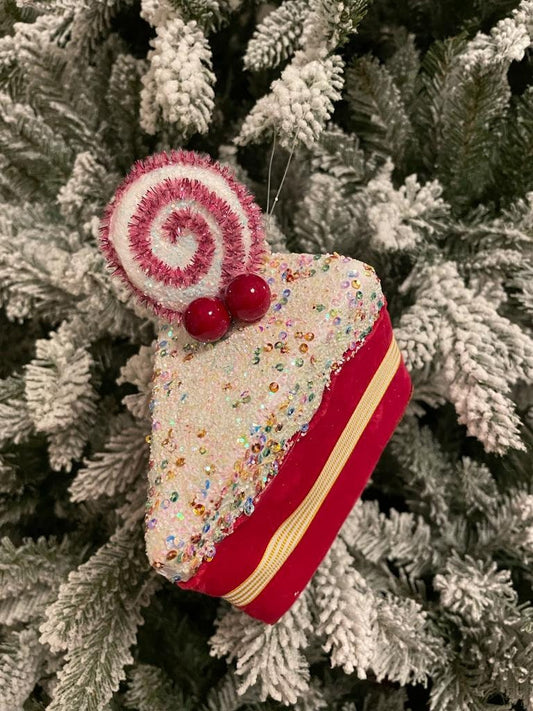 6" Candy cake slice pink
