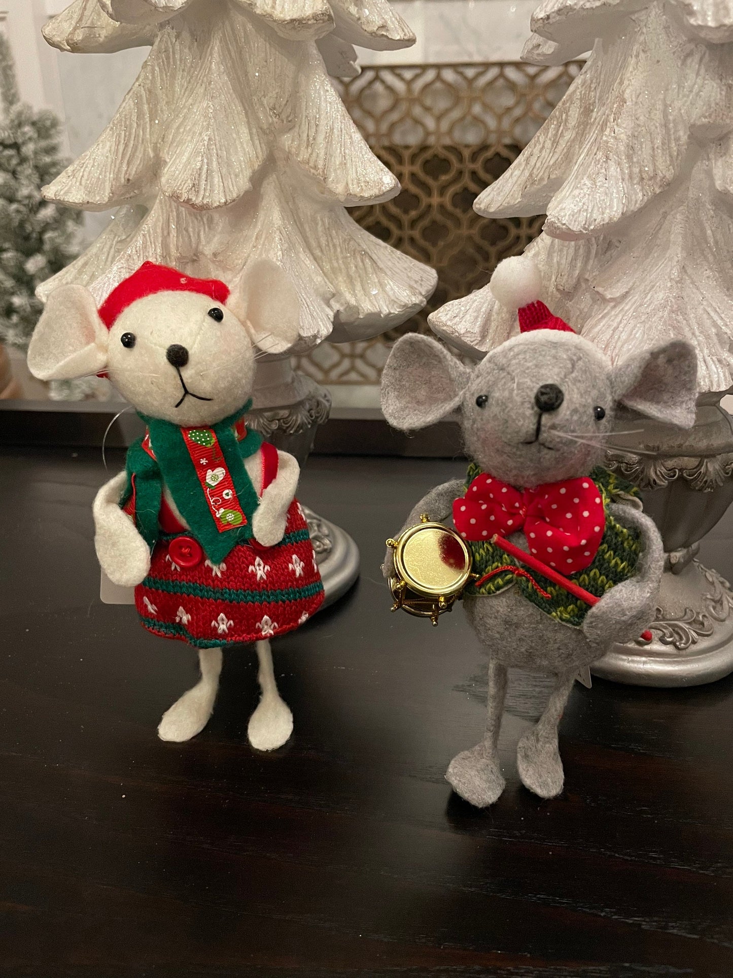 7” Mouse ornament set of 2, assortment*