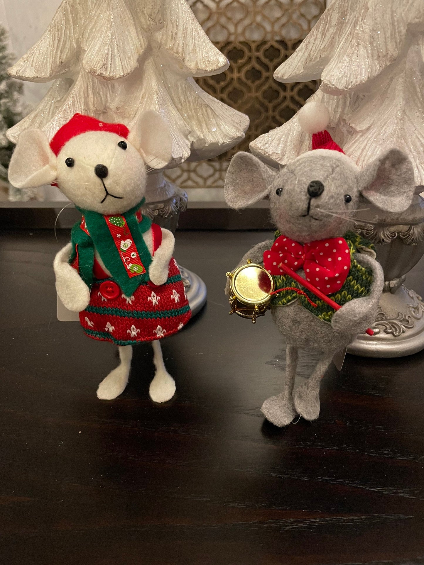7” Mouse ornament set of 2, assortment*
