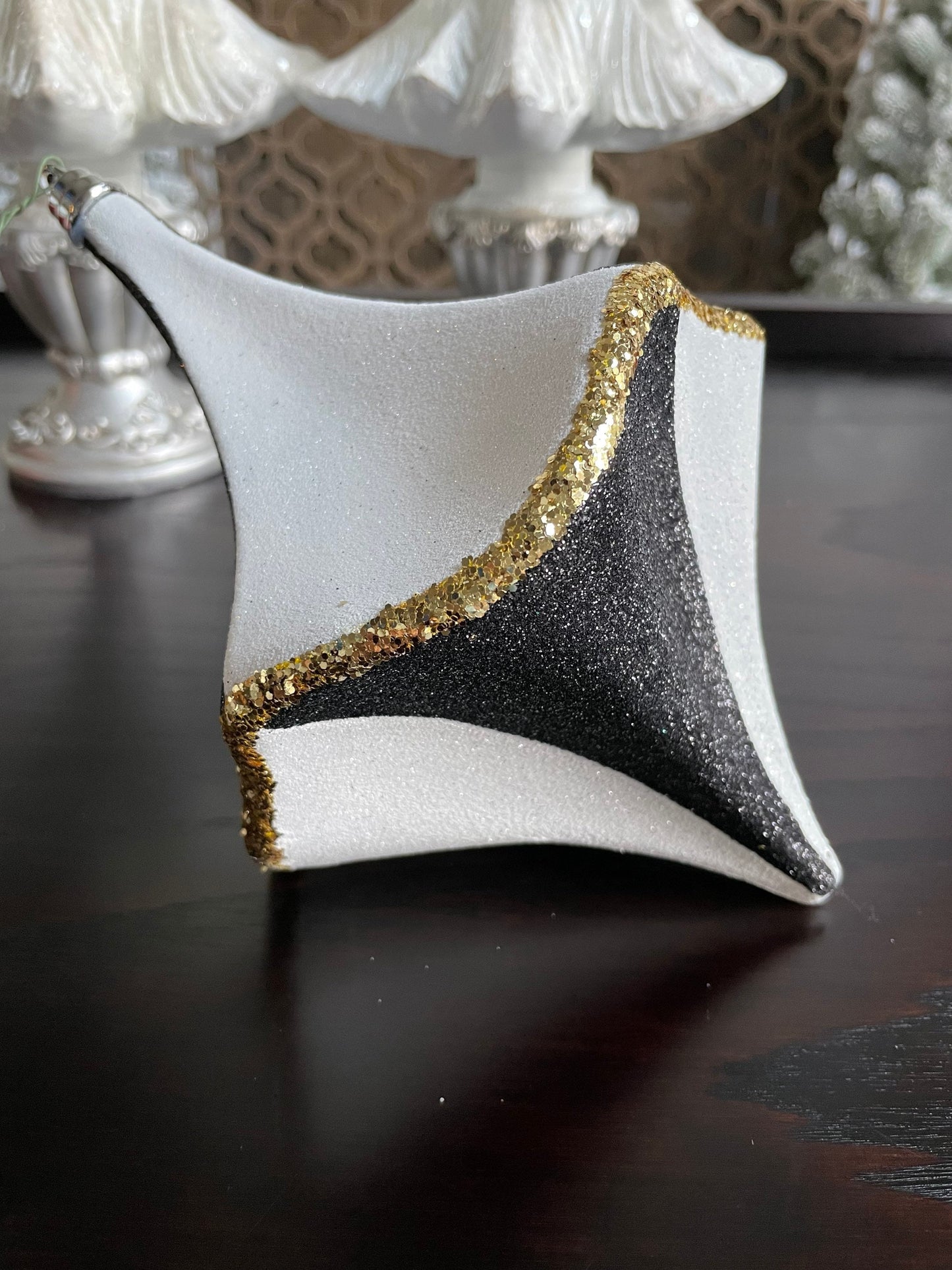 8” whimsy finial Black and White*