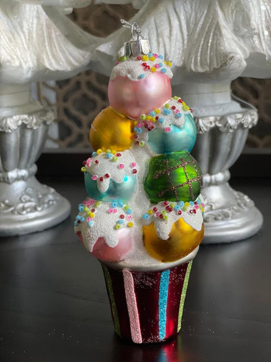 6.75" Ice Cream Glass Ornament*