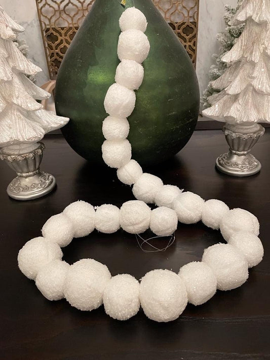 4" Snowball garland*