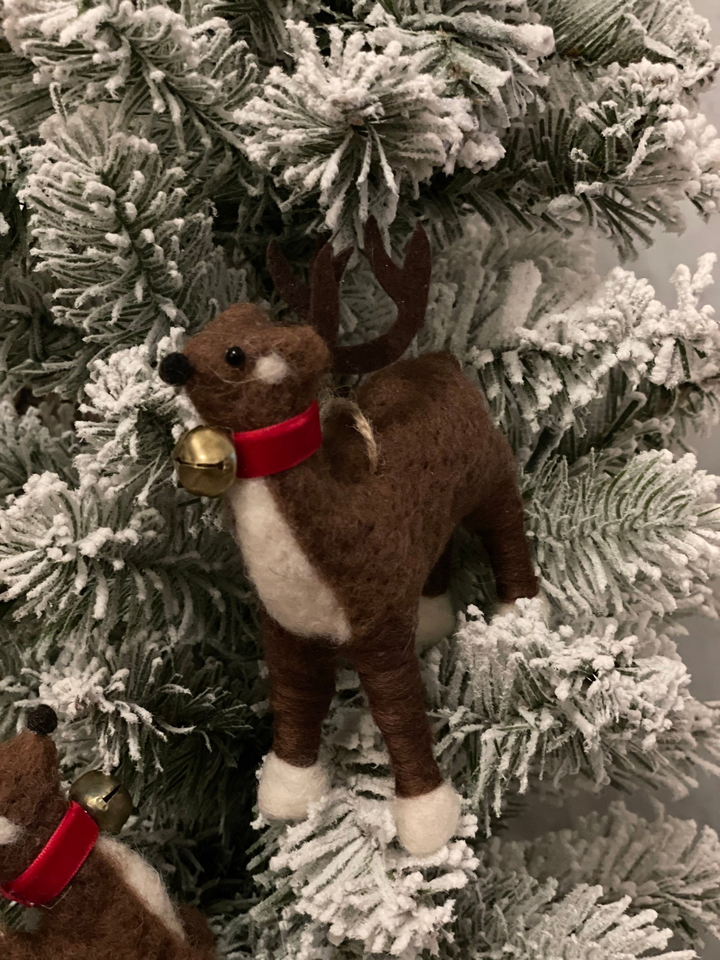 7” Deer felt ornament set of 2, assortment. Christmas.*