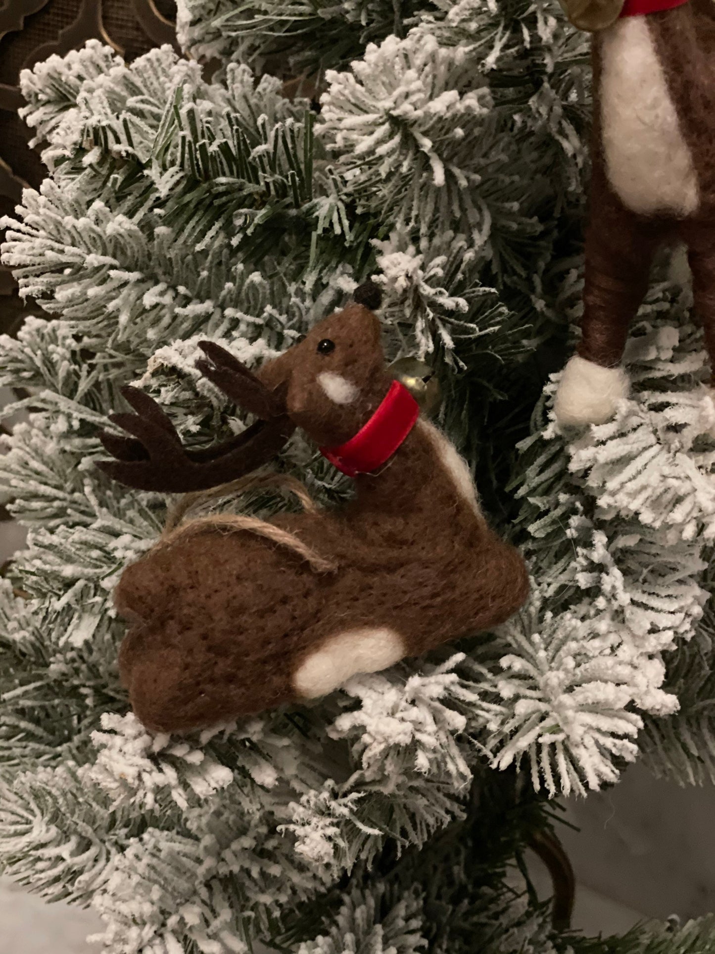 7” Deer felt ornament set of 2, assortment. Christmas.*