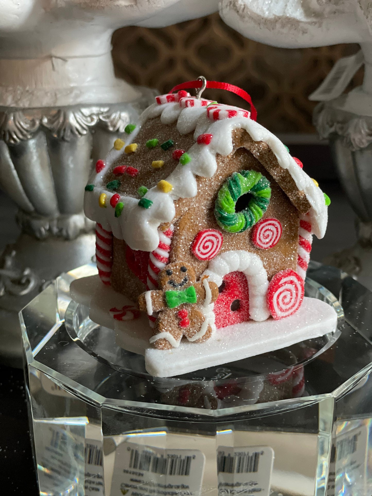 3.25” Lighted Gingerbread little house ornament. Set of 3.*