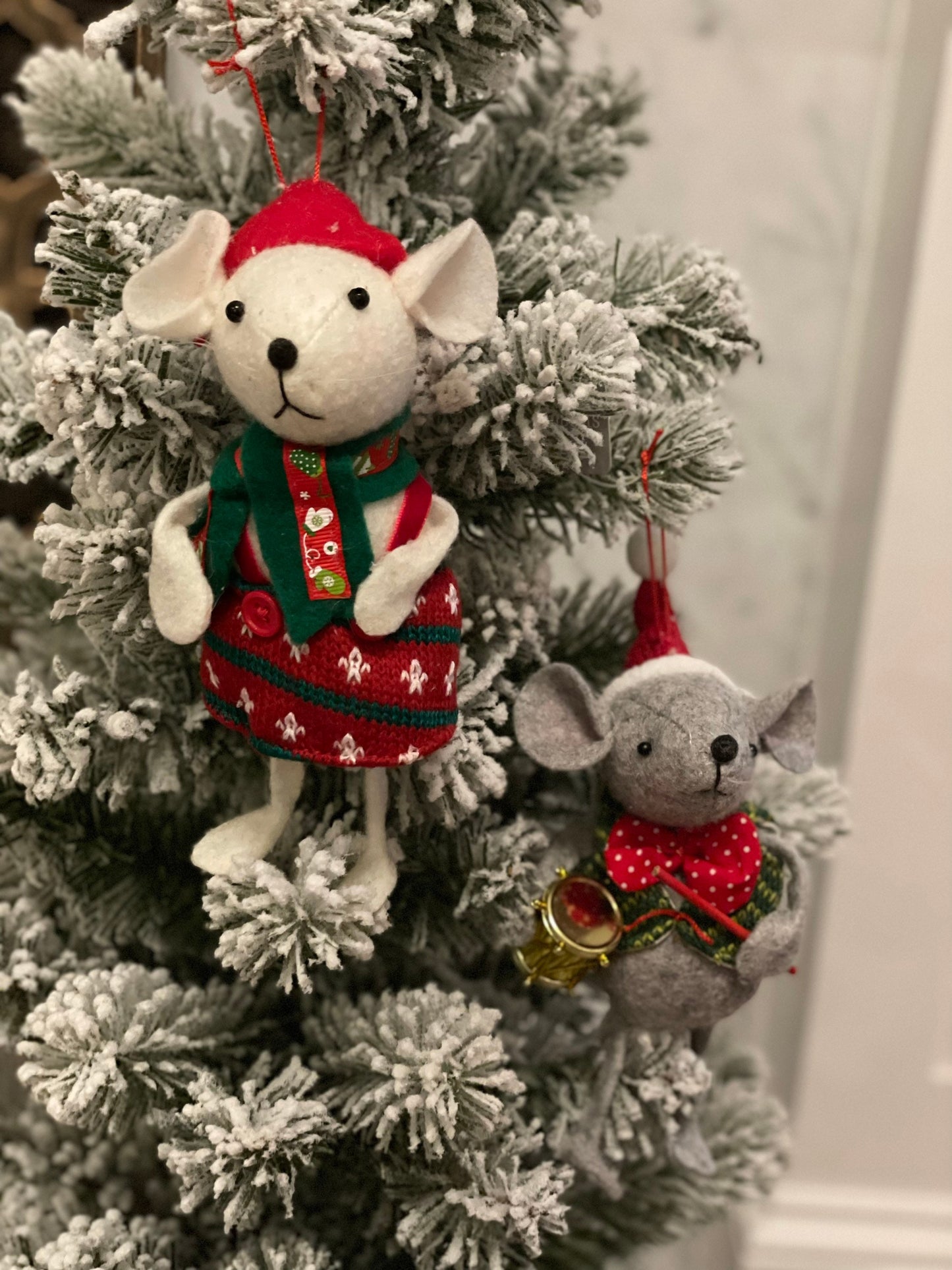 7” Mouse ornament set of 2, assortment*