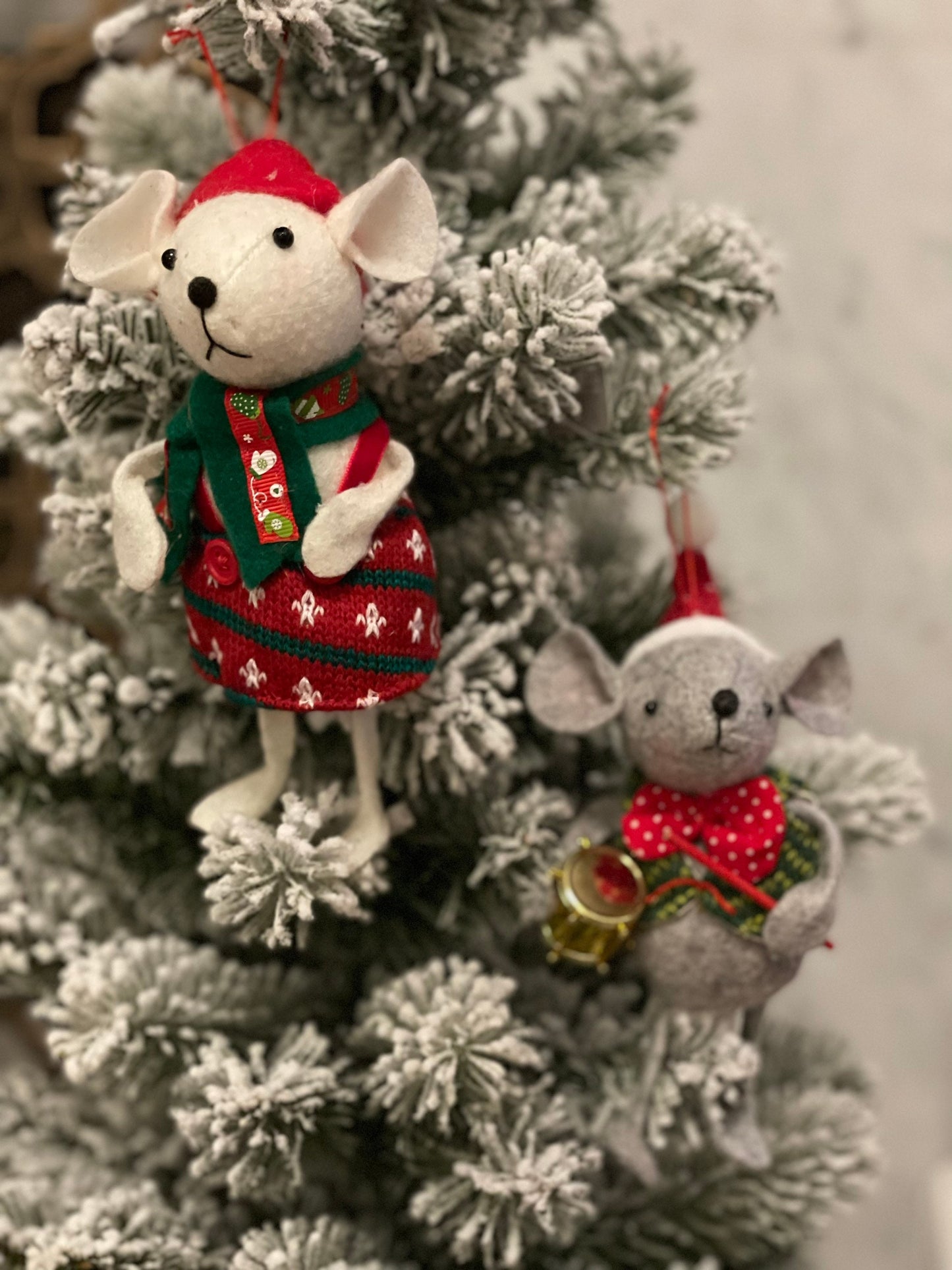 7” Mouse ornament set of 2, assortment*