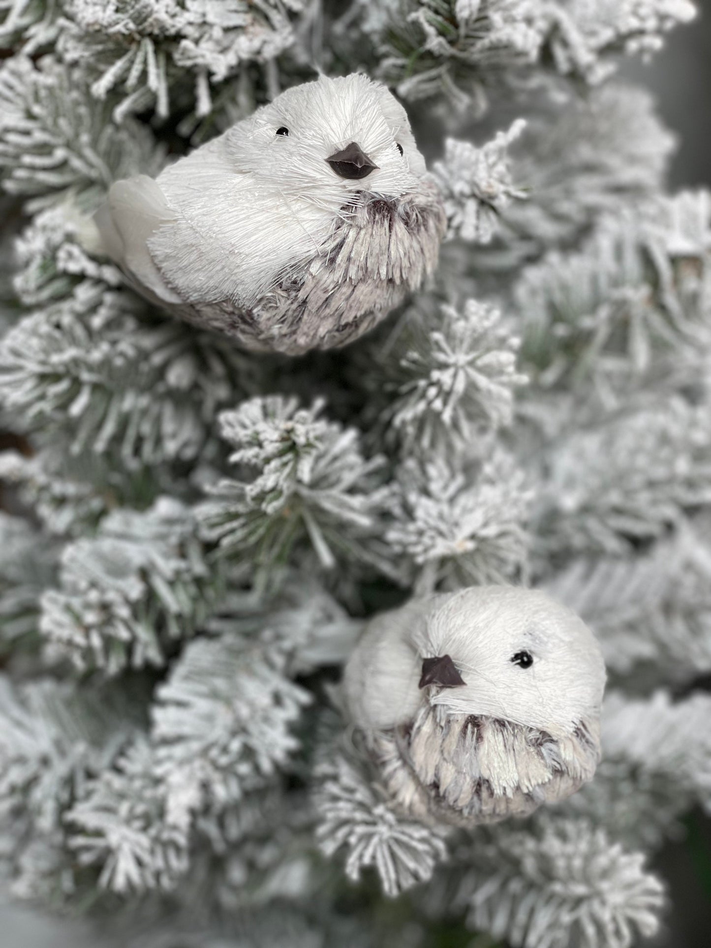 3.5”x6” frosted artic bird. Set of 2.
