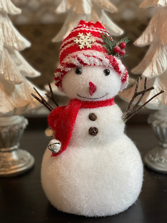 17.75” frosted snowman tabletop ornament