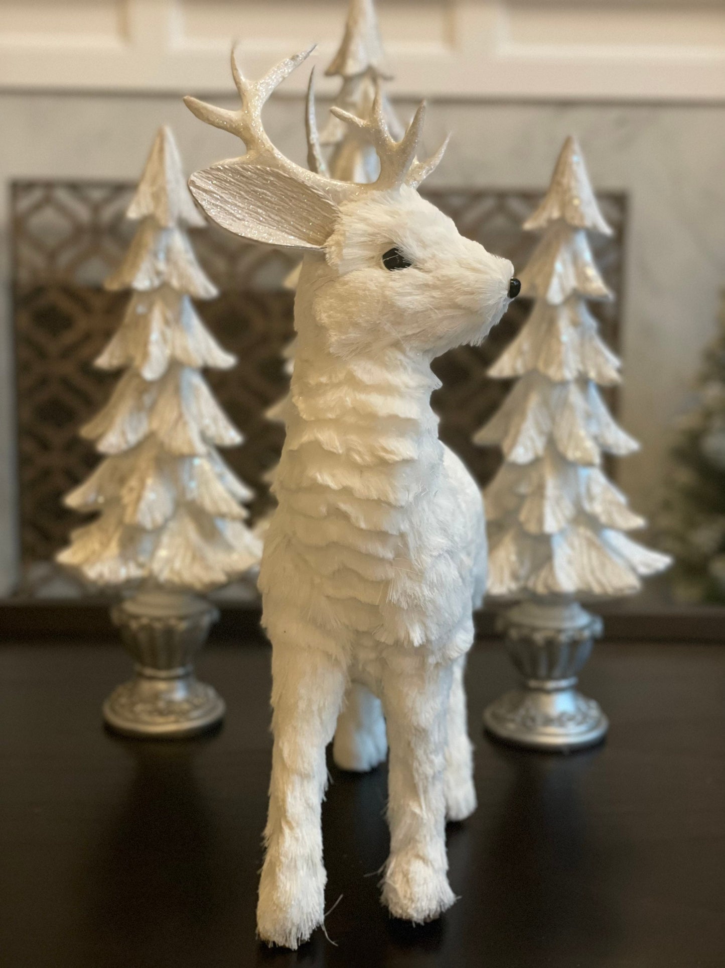 21.5 inch Deer standing tabletop ornament. Christmas.