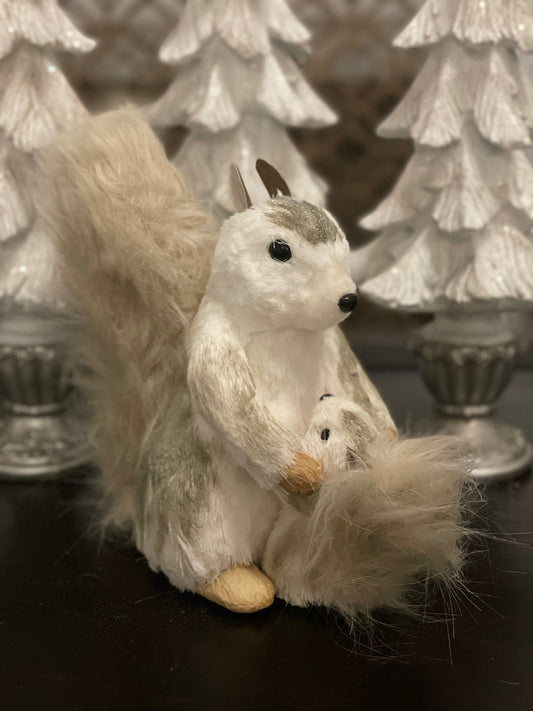 9.75” squirrel with baby ornament.