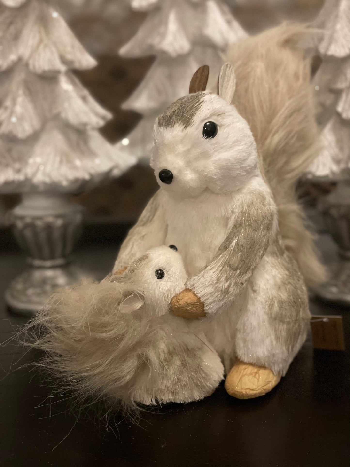 9.75” squirrel with baby ornament.