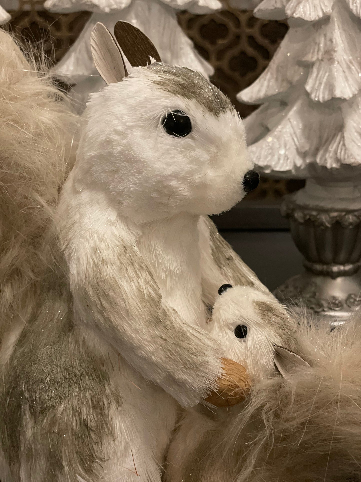 9.75” squirrel with baby ornament.