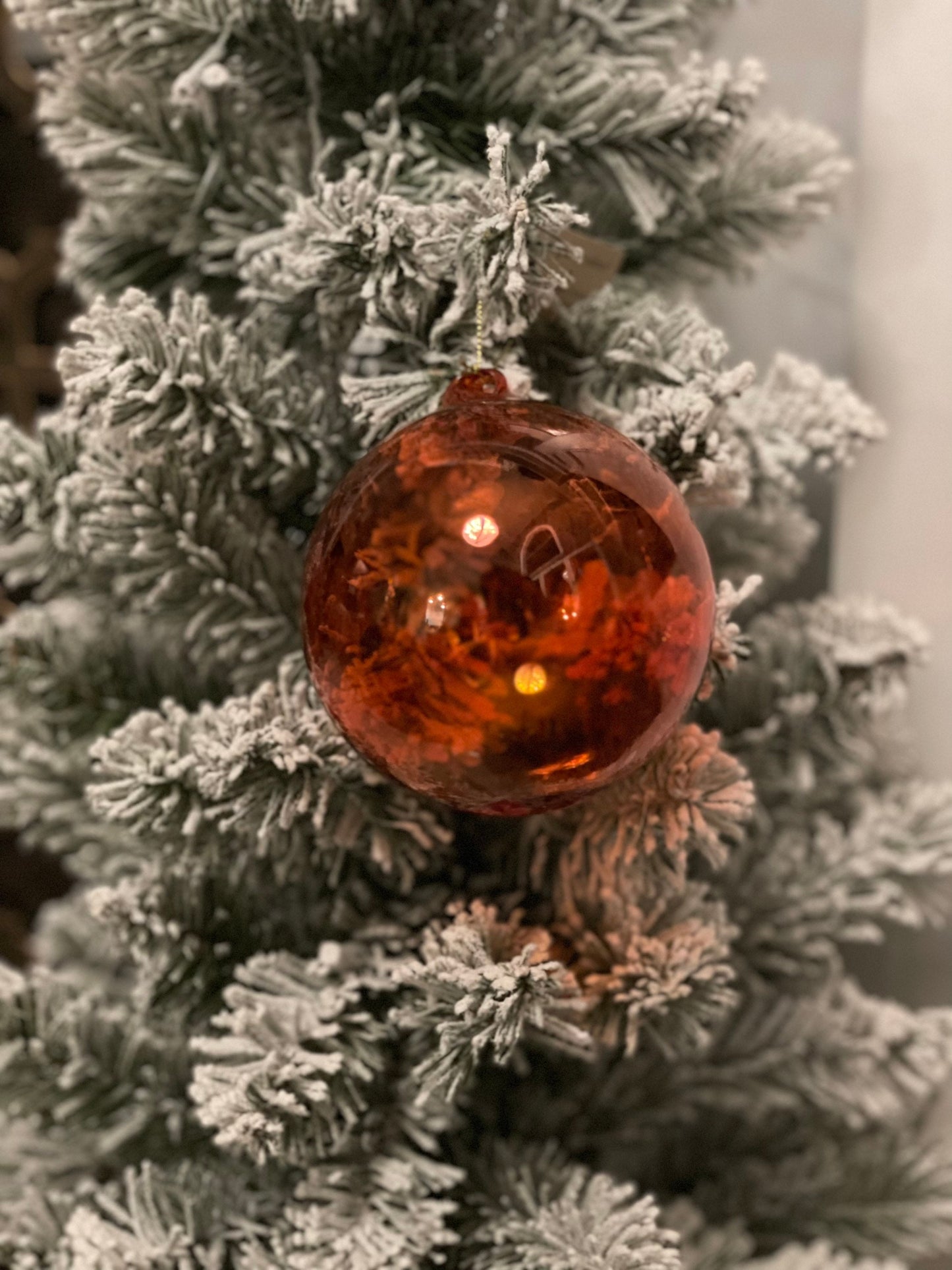 100 mm glass ball ornament. Bittersweet.
