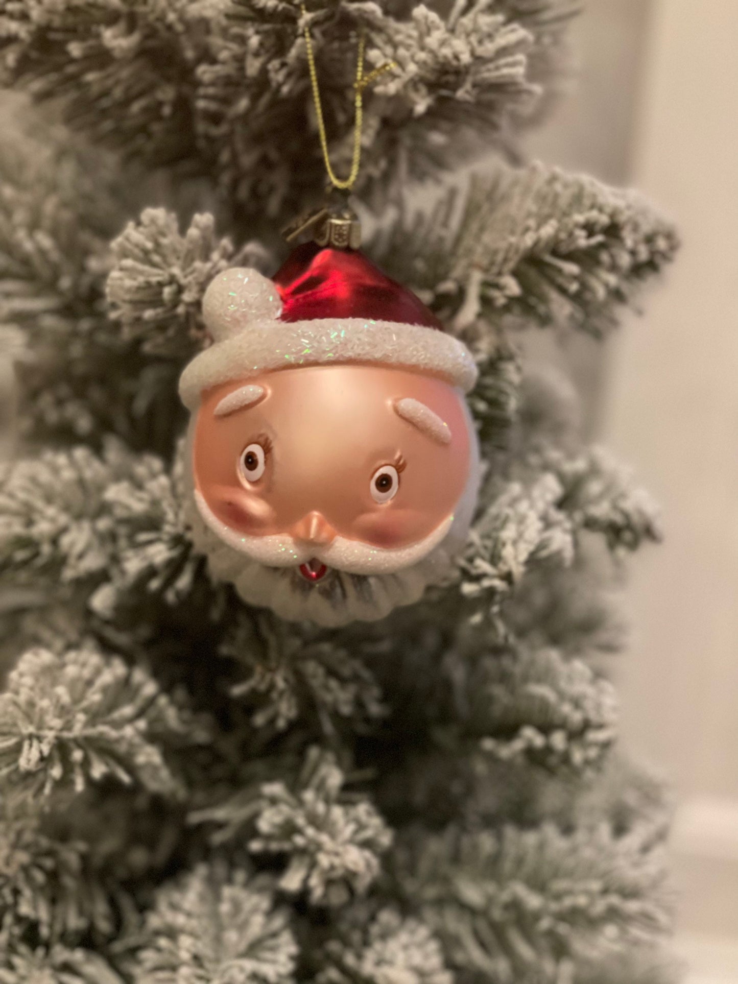 4" Santa surprise ornament. Glass. Raz.*