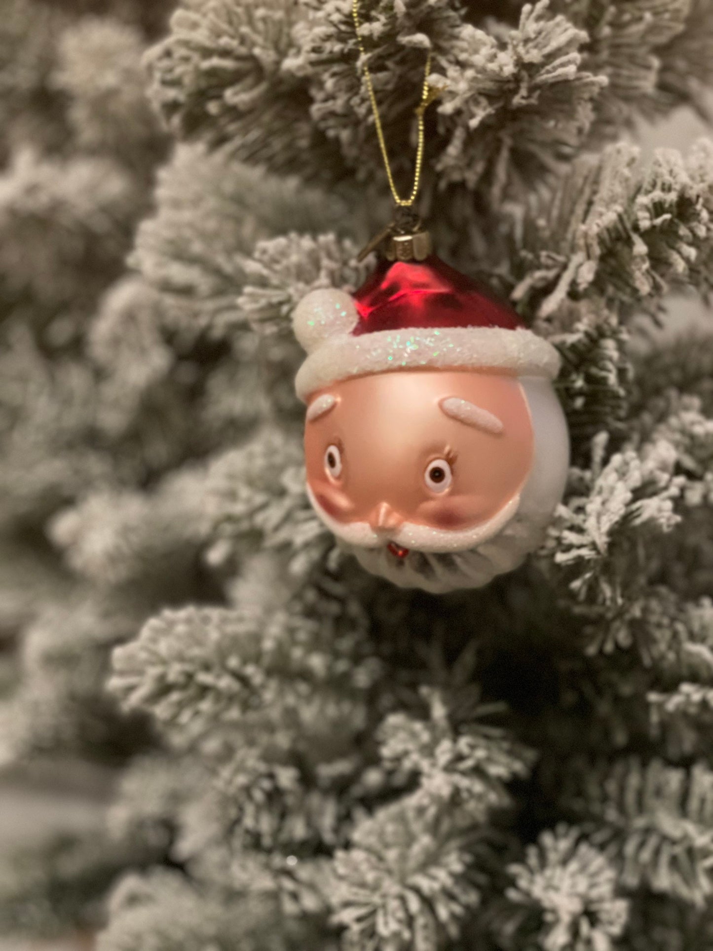 4" Santa surprise ornament. Glass. Raz.*