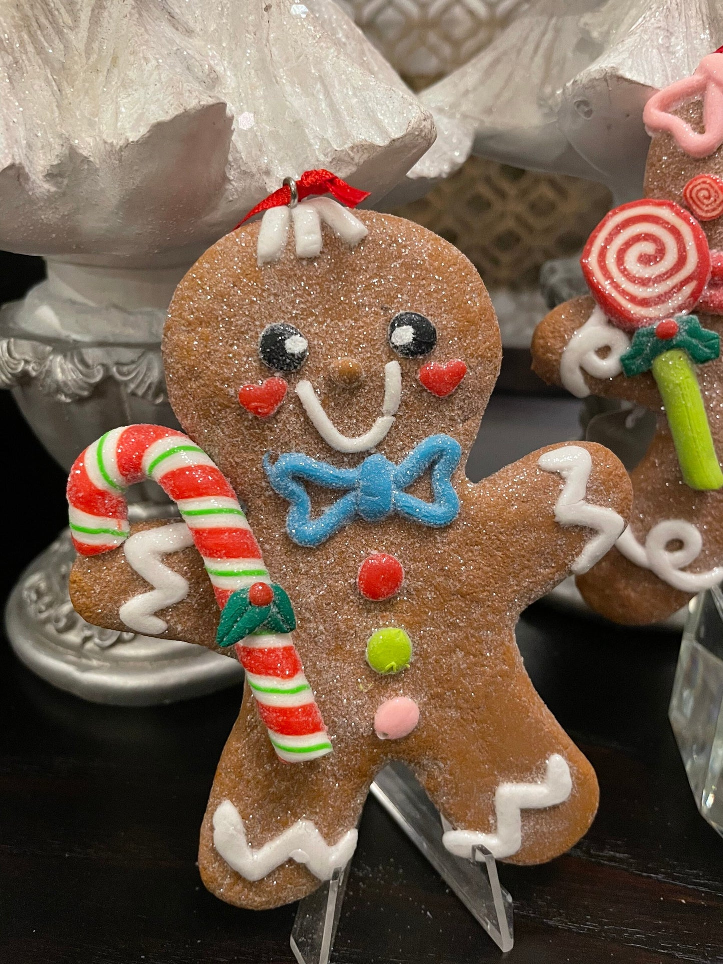 5” gingerbread man ornament. candy Christmas. Set of 3.*
