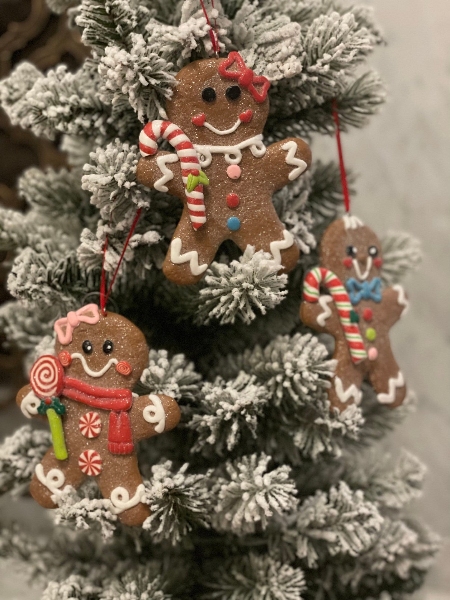 5” gingerbread man ornament. candy Christmas. Set of 3.*