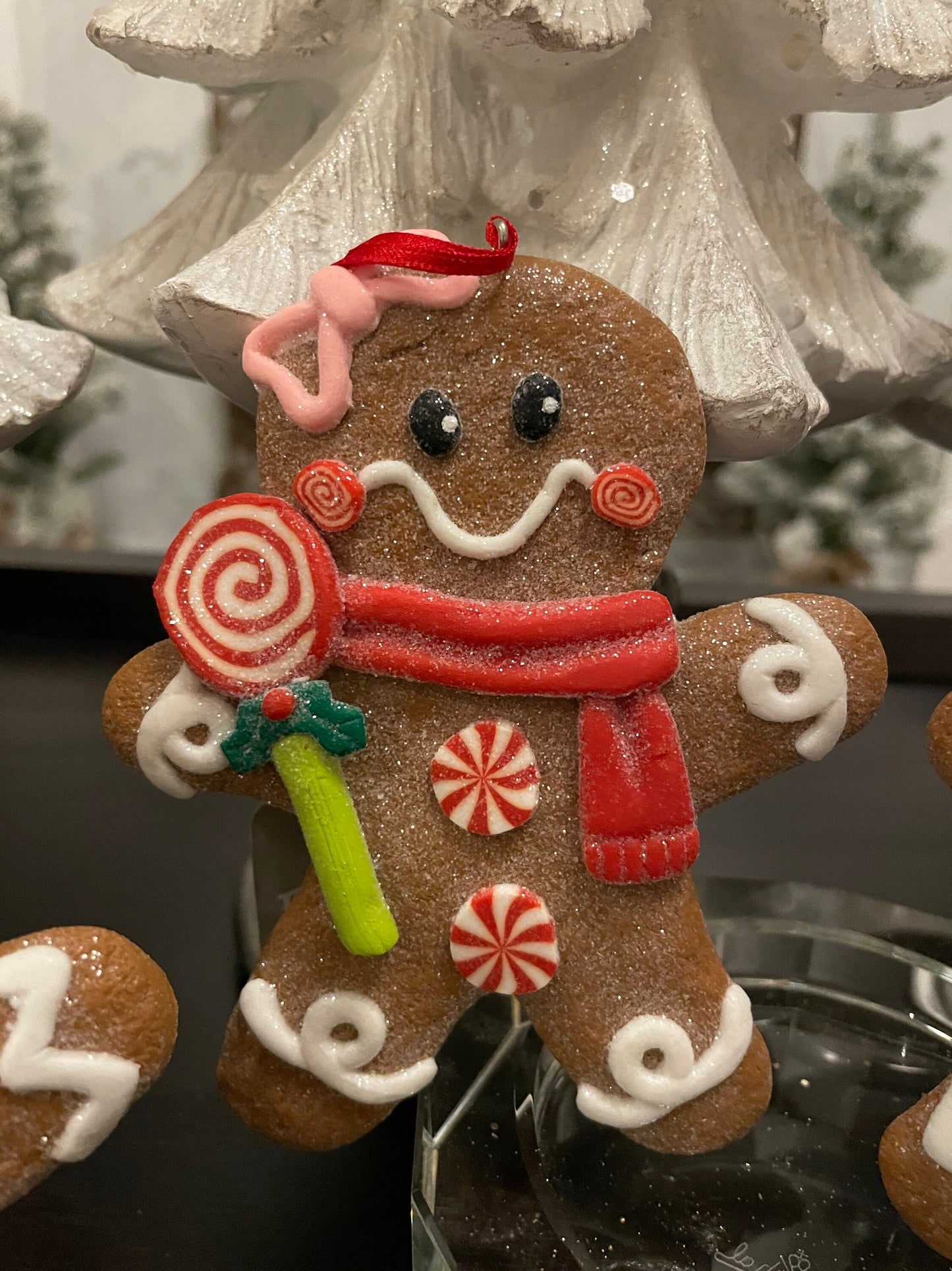 5” gingerbread man ornament. candy Christmas. Set of 3.*