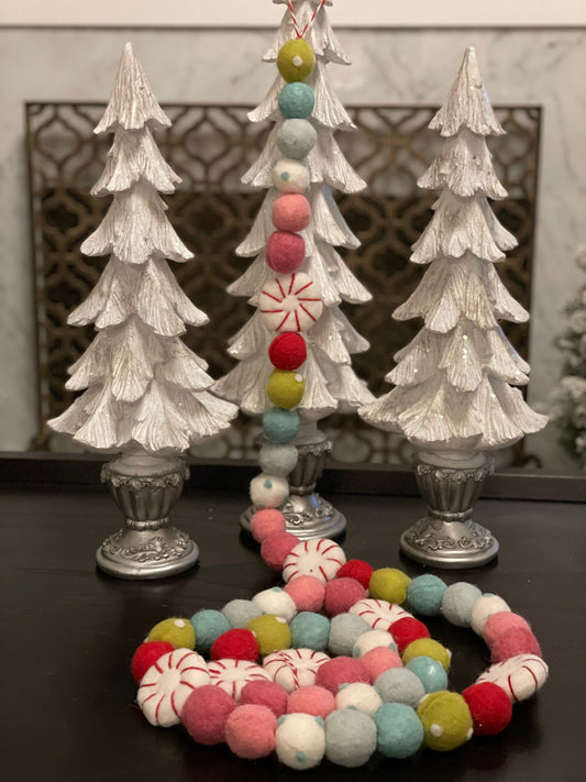 7 ft Candies, peppermint and gum garland, multi color.