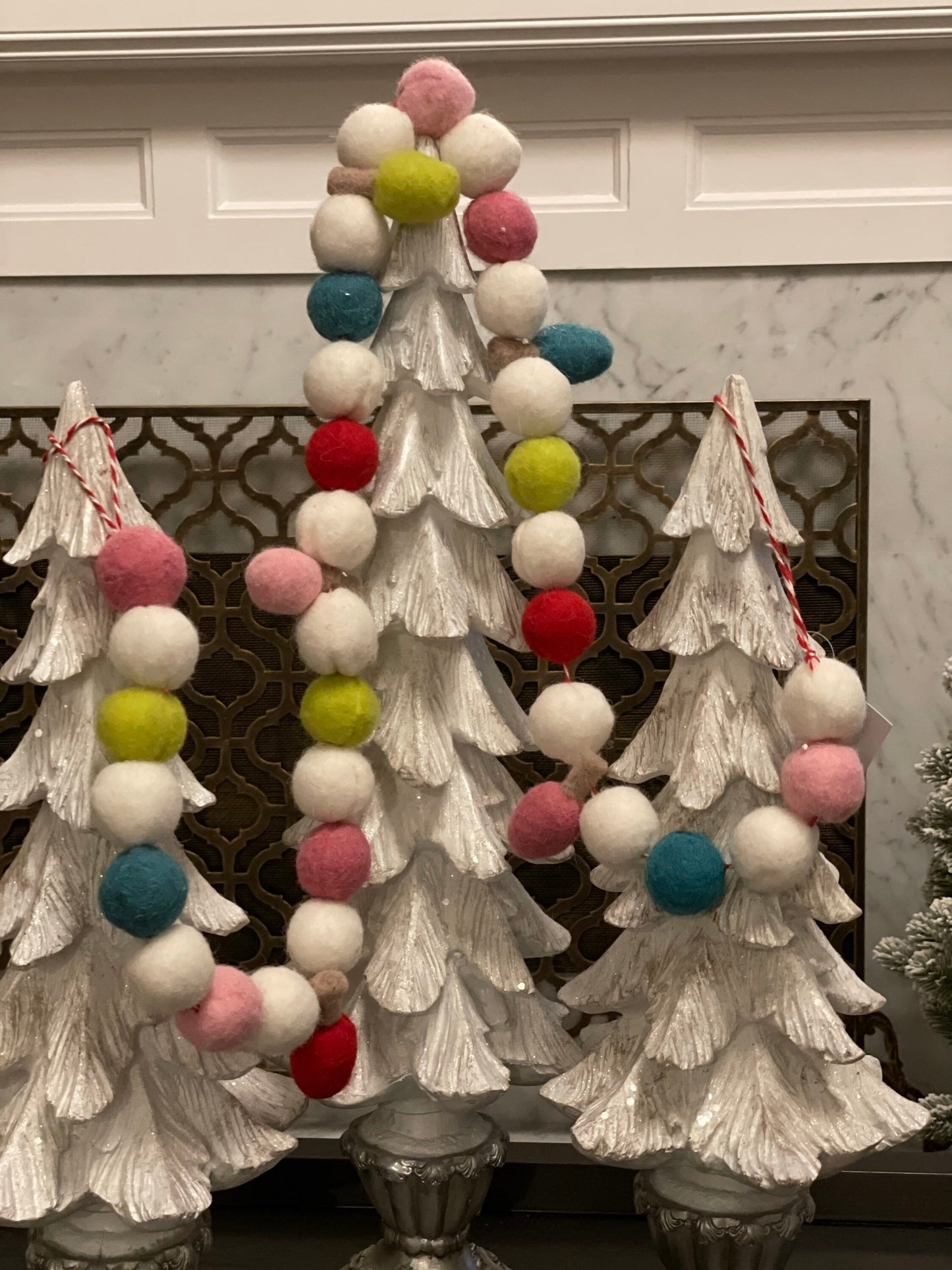 5 ft cotton candy and ball garland, multi color.