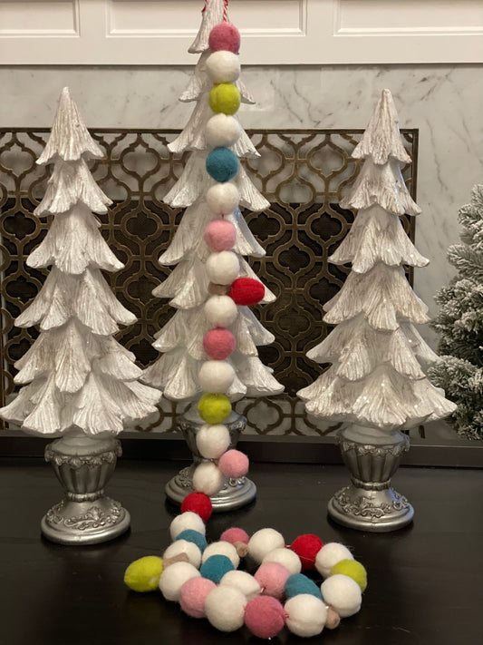 5 ft cotton candy and ball garland, multi color.