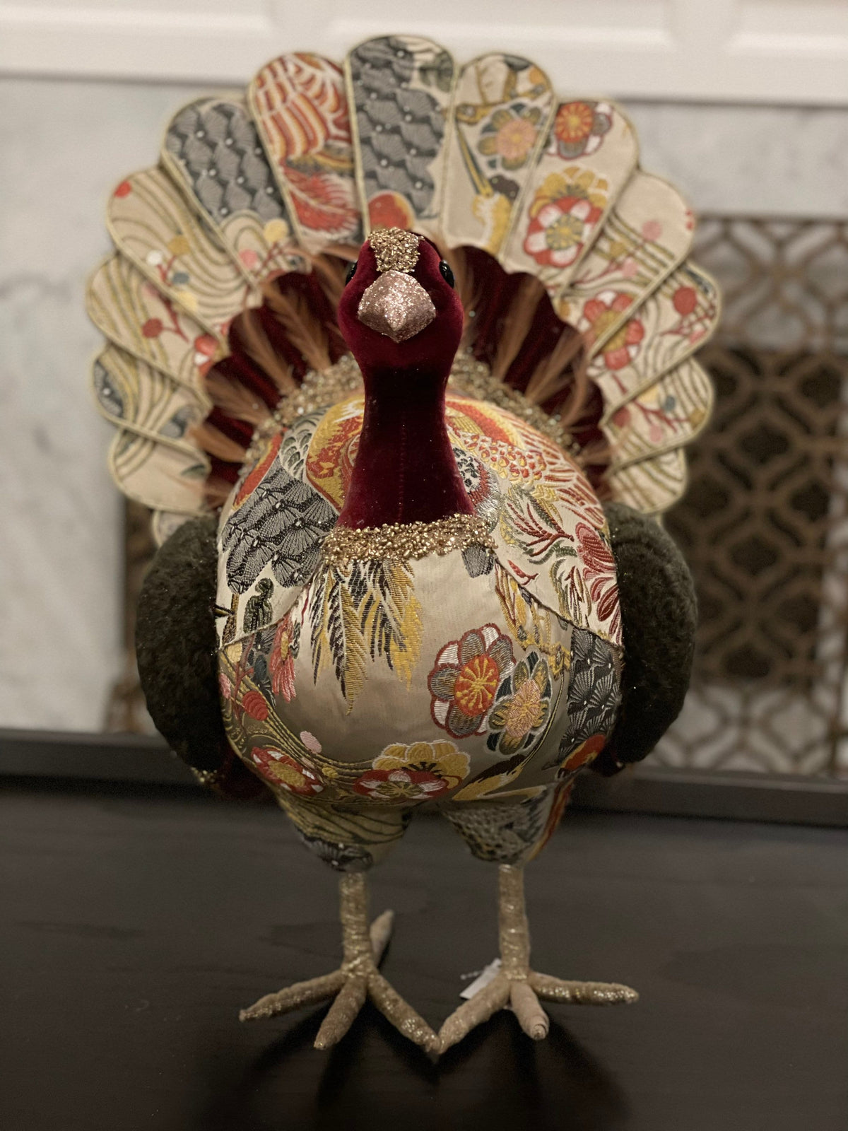 Jeweled Turkey 22”h x 17”w. Thanksgiving decor