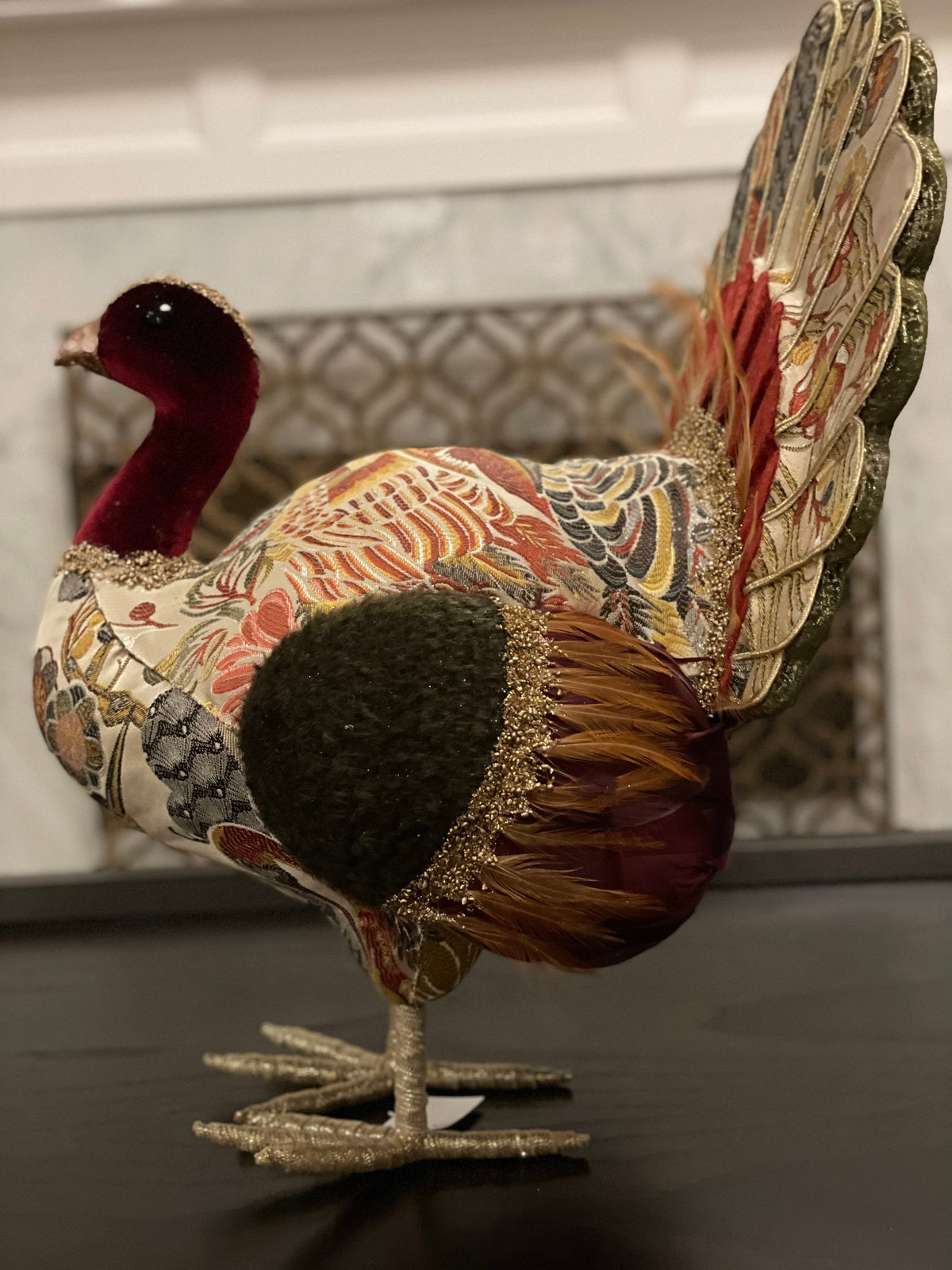 Jeweled Turkey 22”h x 17”w. Thanksgiving decor