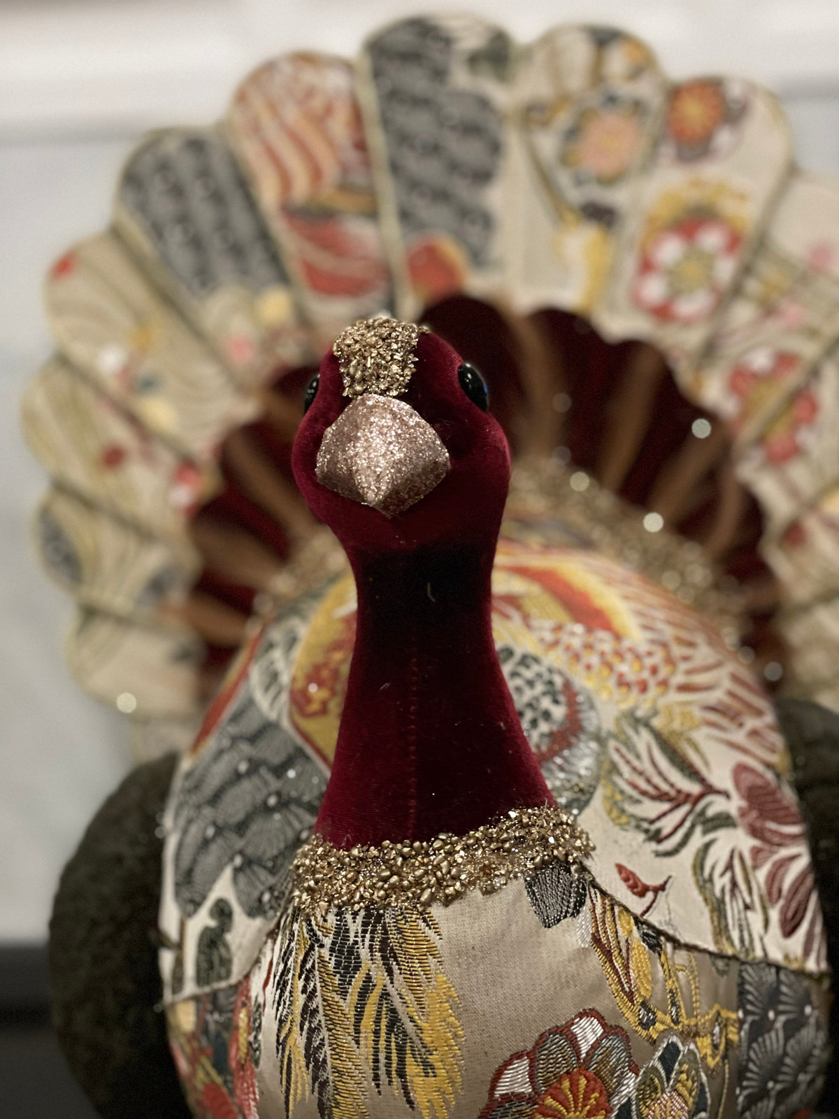 Jeweled Turkey 22”h x 17”w. Thanksgiving decor