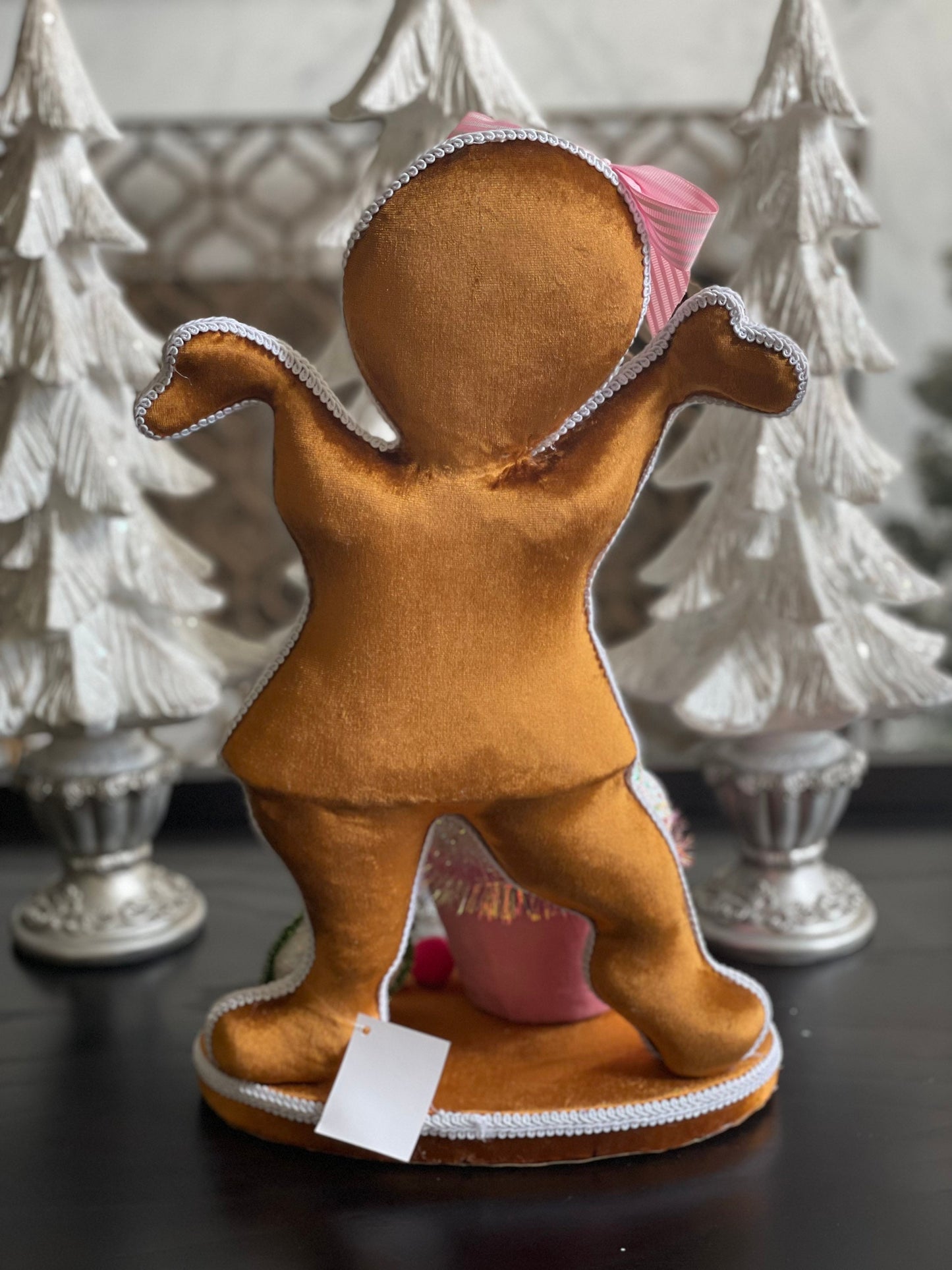 17” gingerbread girl with cupcake. One gingerbread girl.